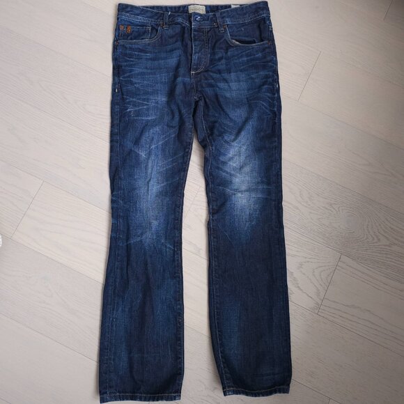 Jack & Jones Vintage Clark Original Jeans Men's 32x32 Dark Wash Straight Denim - Picture 2 of 16